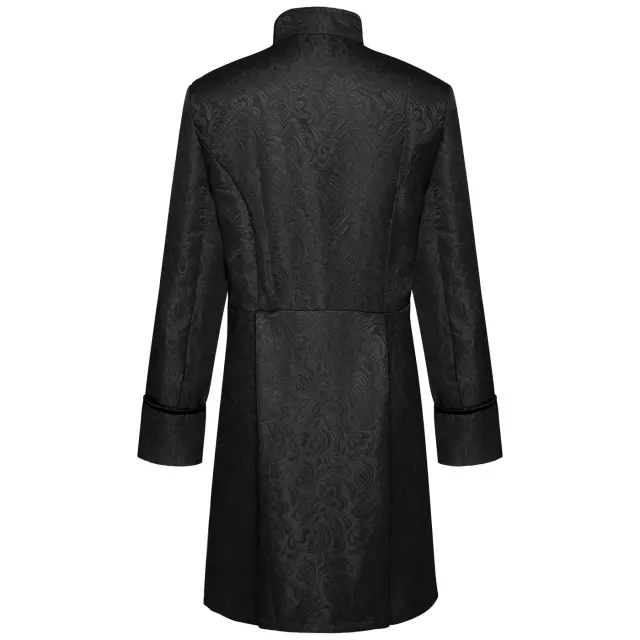 Men's Medieval Jacquard Stand-Collar Long Coat for Cosplay detail 4