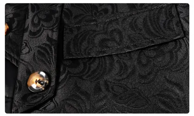Men's Medieval Jacquard Stand-Collar Long Coat for Cosplay detail 19