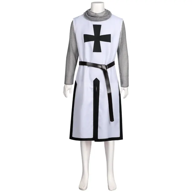 Men's Medieval Knight Hooded Chainmail Cosplay Costume detail 9