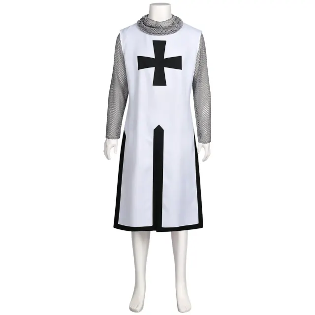 Men's Medieval Knight Hooded Chainmail Cosplay Costume detail 10