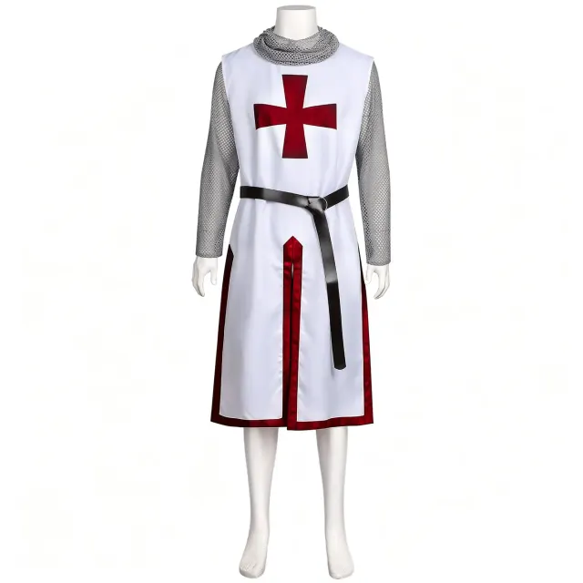 Men's Medieval Knight Hooded Chainmail Cosplay Costume detail 12