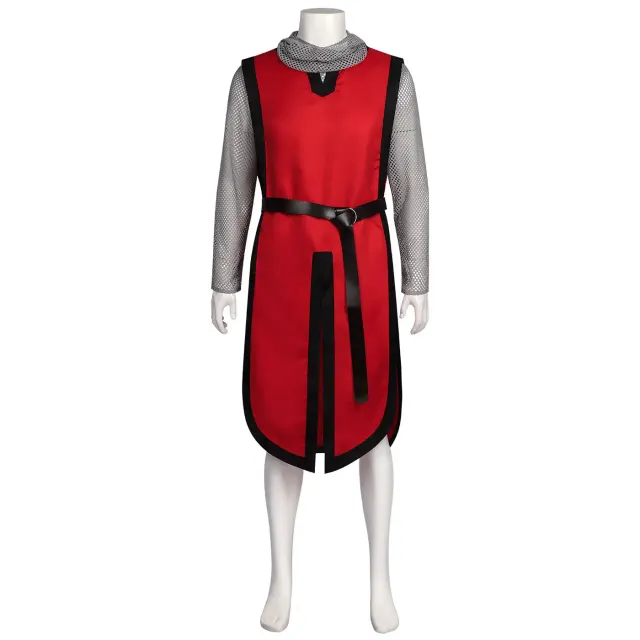 Men's Medieval Knight Hooded Chainmail Cosplay Costume detail 16