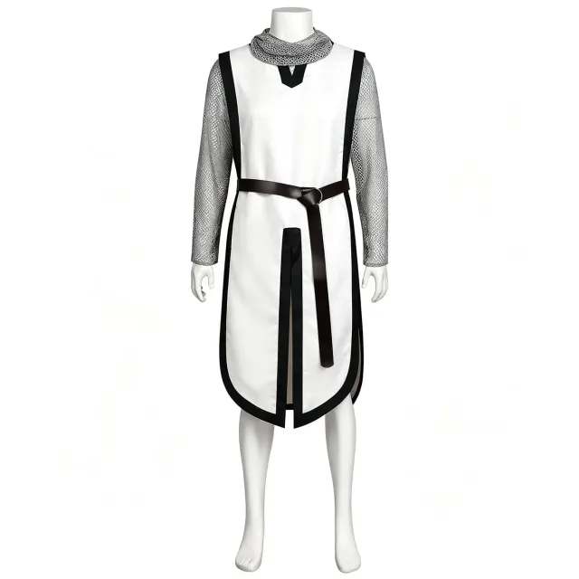 Men's Medieval Knight Hooded Chainmail Cosplay Costume detail 19