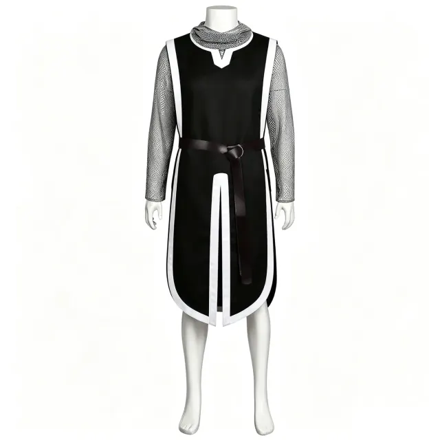 Men's Medieval Knight Hooded Chainmail Cosplay Costume detail 20