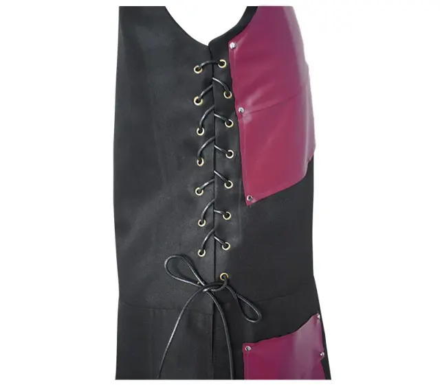 Men's Medieval Knight Leather Vest Cosplay Halloween Costume detail 3