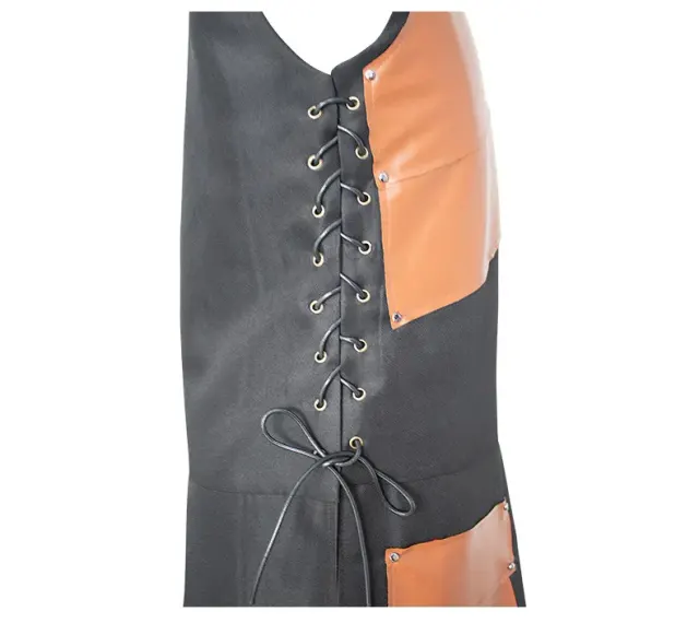 Men's Medieval Knight Leather Vest Cosplay Halloween Costume detail 8