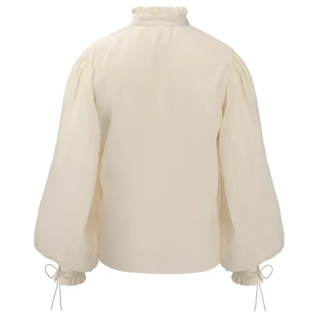 Men's Medieval Lace-Up Puff-Sleeve Pirate Cosplay Shirt detail 4