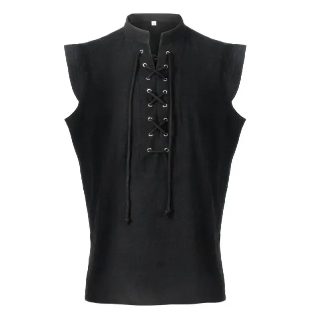 Men's Medieval Lace-Up Vest Halloween Costume detail 2