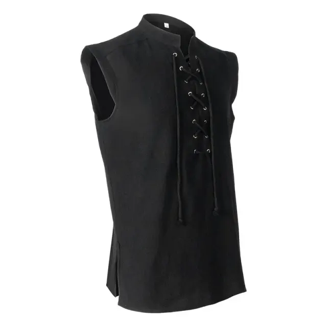Men's Medieval Lace-Up Vest Halloween Costume detail 3