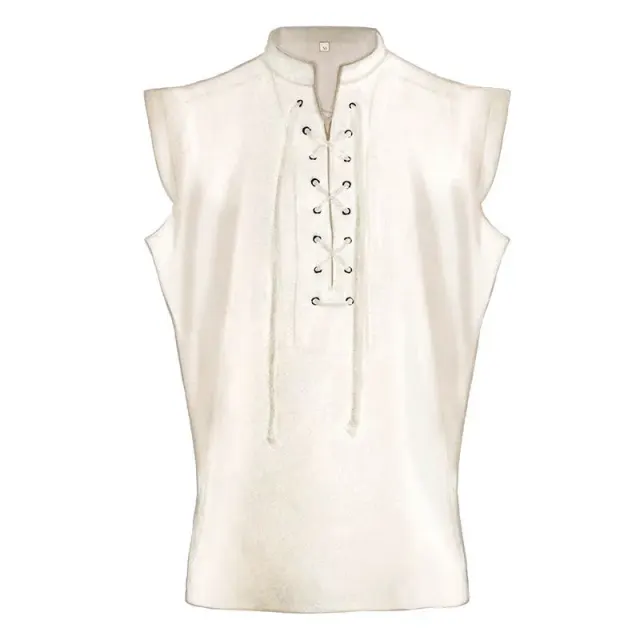 Men's Medieval Lace-Up Vest Halloween Costume detail 9