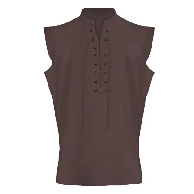Men's Medieval Lace-Up Vest Halloween Costume detail 11