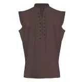 Lace-Up Vest - Deep Wine Red