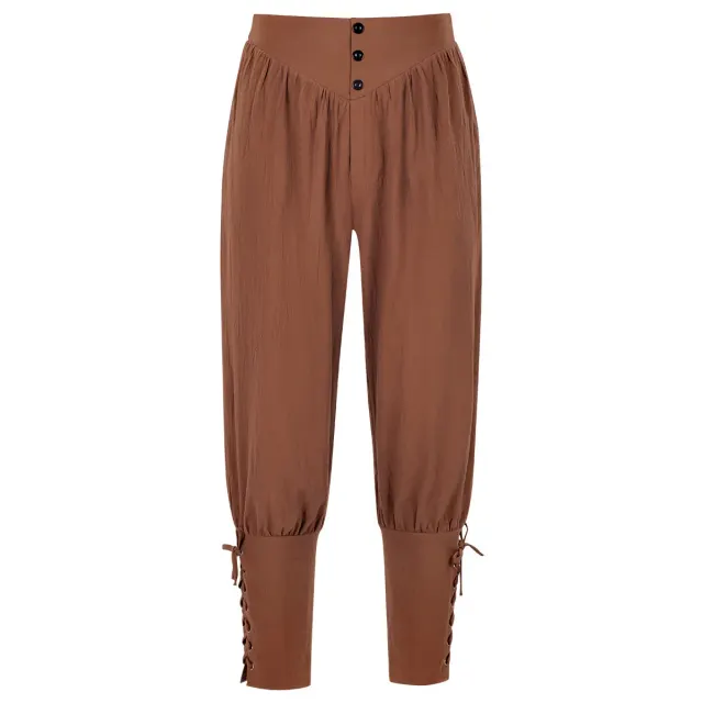 Men's Medieval Pirate Lace-Up Pants for Cosplay detail 1