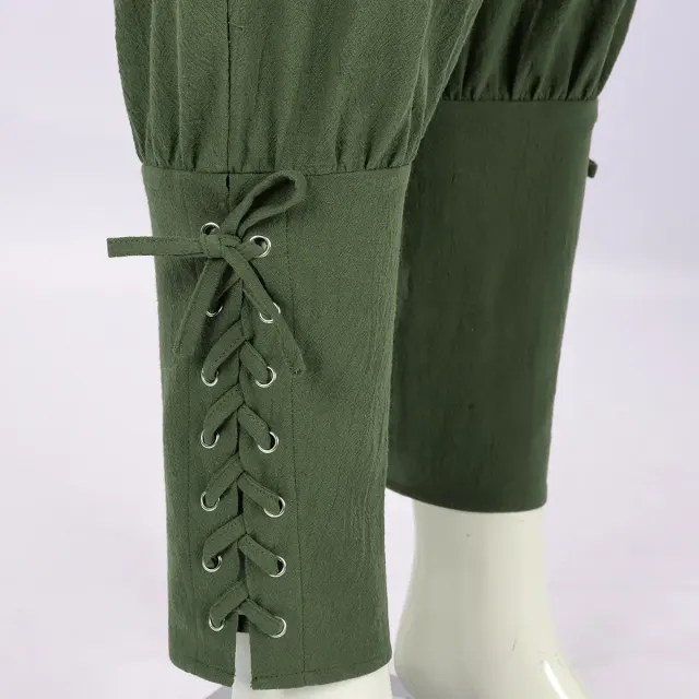 Men's Medieval Pirate Lace-Up Pants for Cosplay detail 18