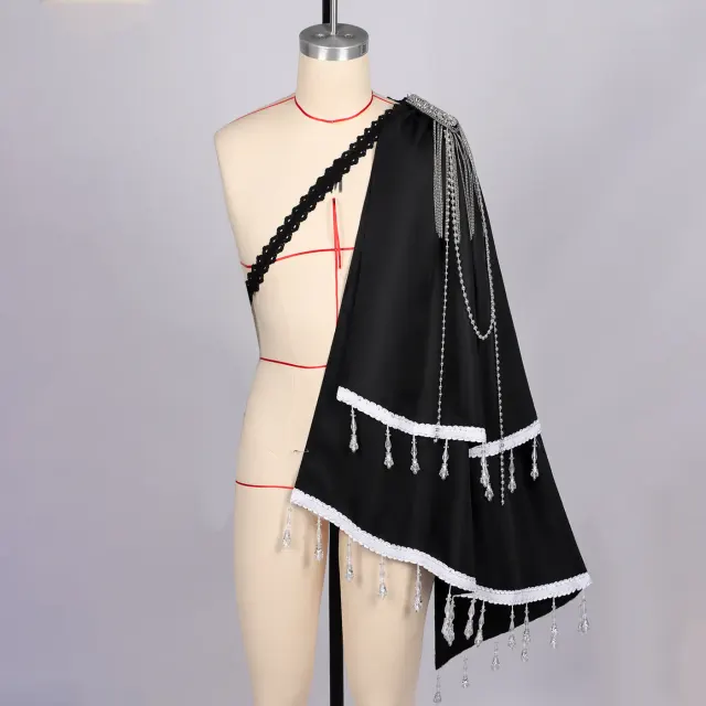 Men's Medieval Prince Left-Shoulder Cape for Halloween Cosplay detail 1
