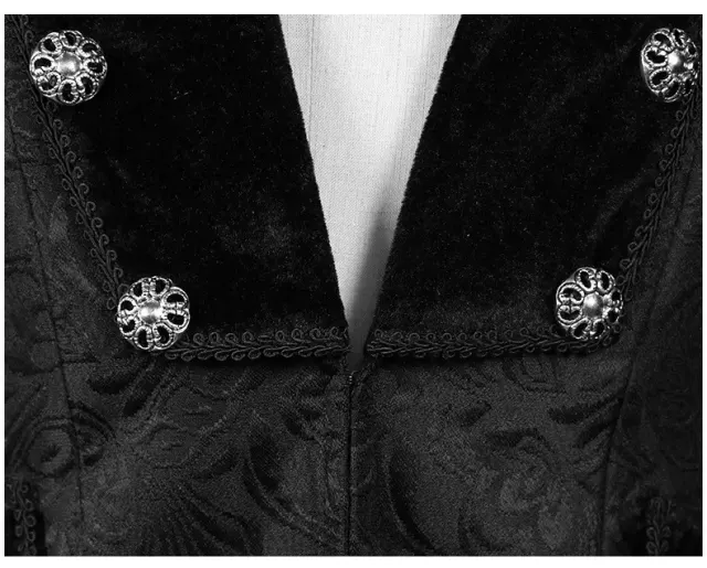 Men's Medieval Punk Cosplay Tailcoat, Shirt & Pants detail 1