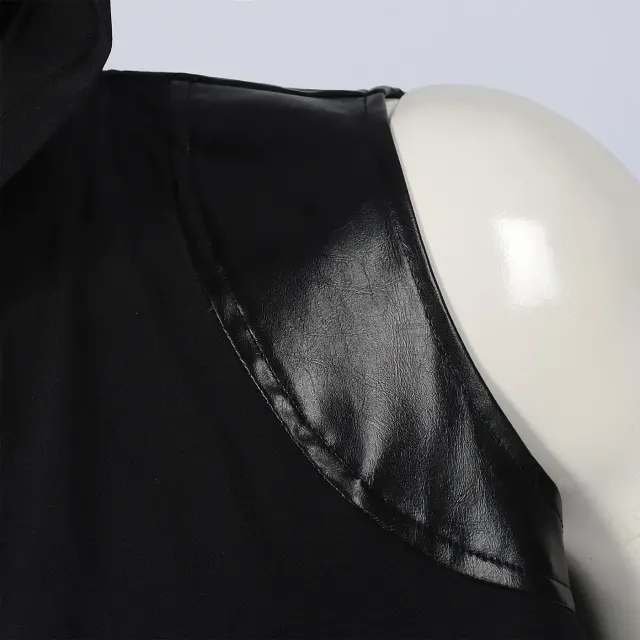 Men's Medieval Punk Sleeveless Hooded Lace-Up Vest detail 8
