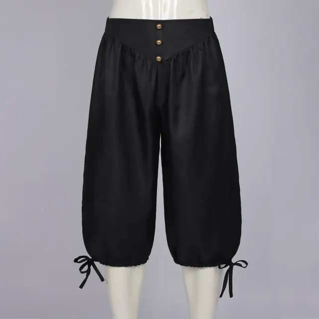 Men's Medieval Renaissance Pirate Lace-Up Costume Pants detail 1