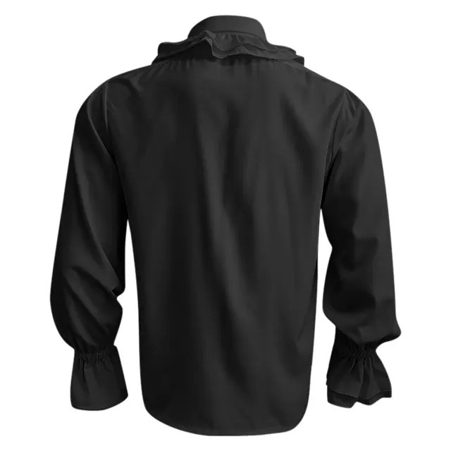 Men's Medieval Ruffled Pirate Shirt for Halloween Cosplay detail 1