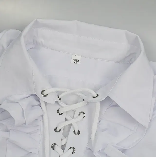 Men's Medieval Ruffled Pirate Shirt for Halloween Cosplay detail 7