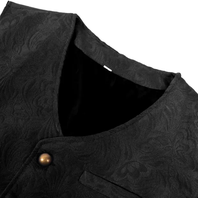Men's Medieval Short Jacquard Vest Halloween Cosplay Costume detail 13