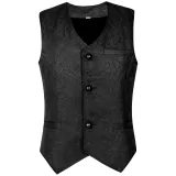 Short Jacquard Vest - Black