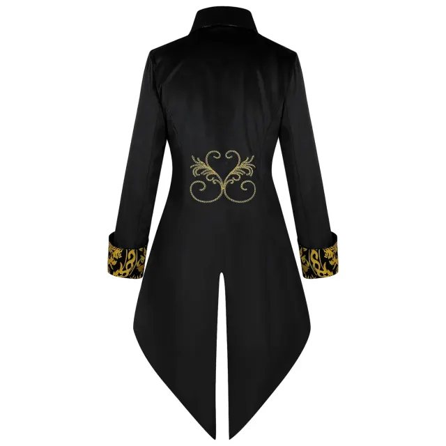 Mittelalterliche Steampunk-Gothic-Frackjacke für Herren für Cosplay Detail 8