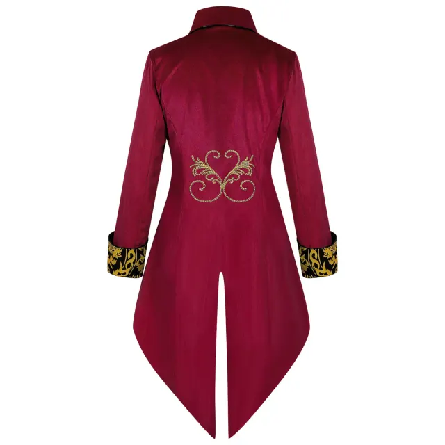 Mittelalterliche Steampunk-Gothic-Frackjacke für Herren für Cosplay Detail 10