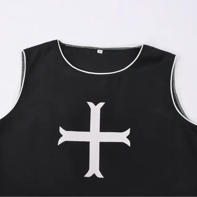 Men's Medieval Templar Cross Cloak Cosplay Stage Costume detail 10