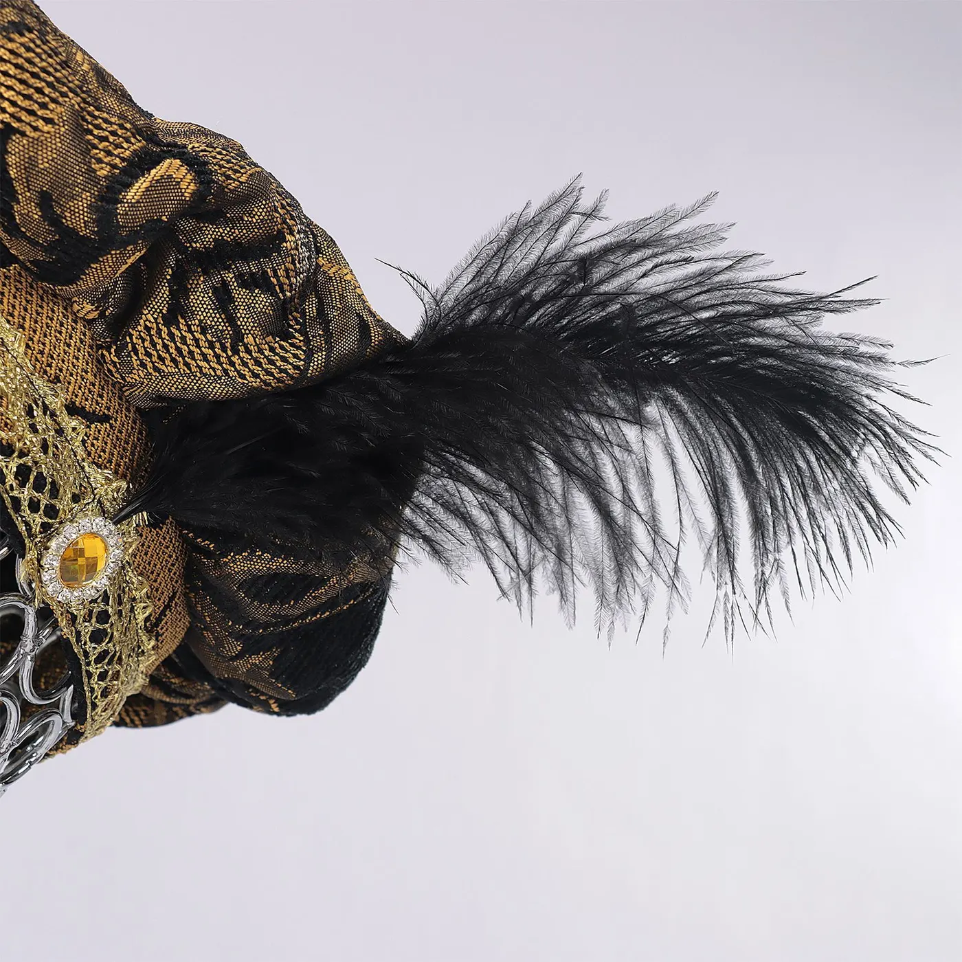 Men's Medieval Tudor Feather Hat Renaissance Cosplay Headwear detail 6