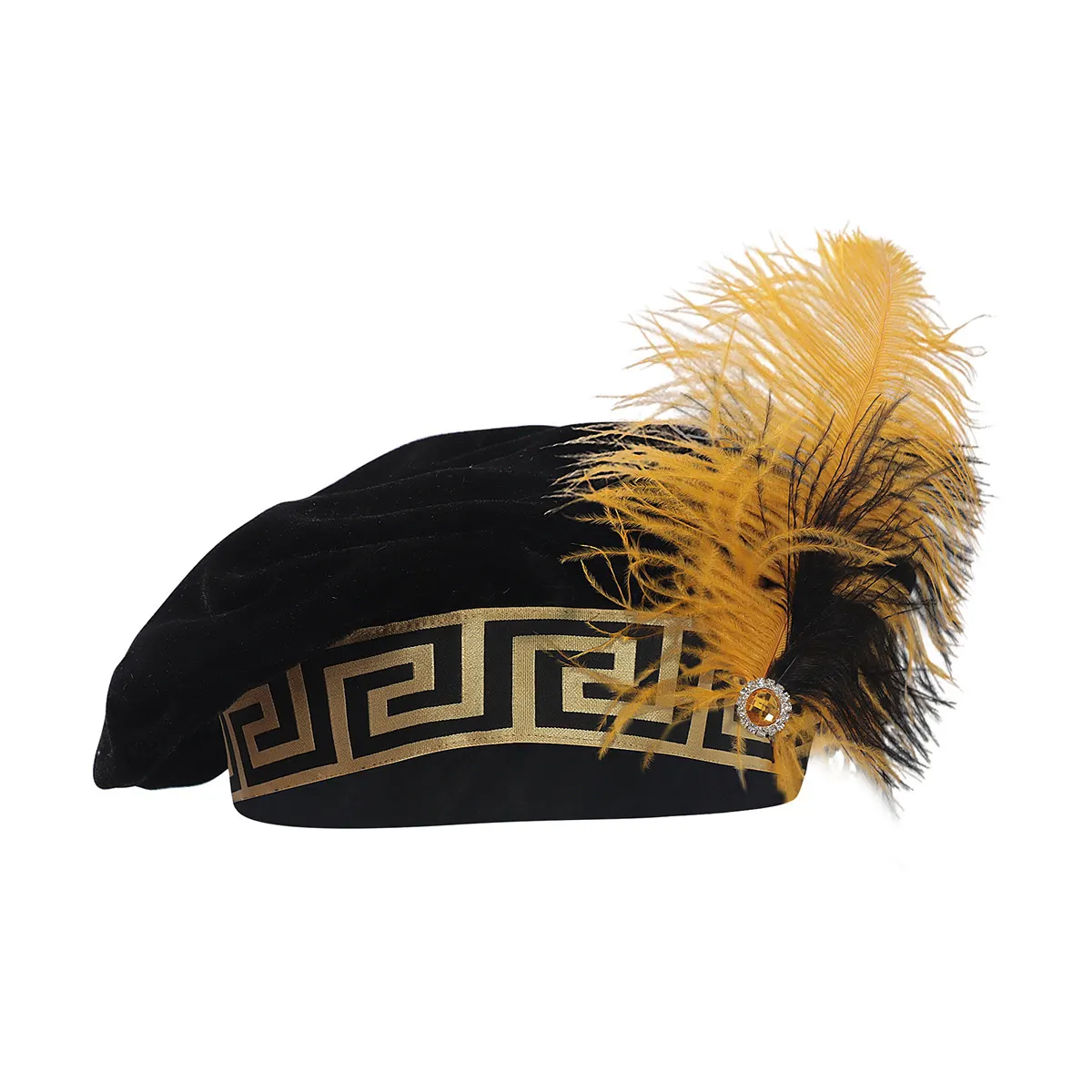 Men's Medieval Tudor Feather Hat Renaissance Cosplay Headwear detail 17
