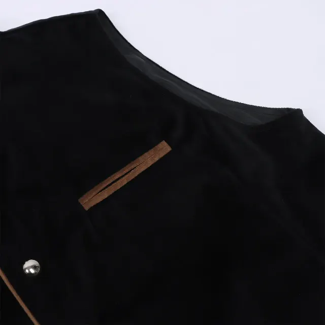 Men's Oktoberfest Bavarian Velvet Vest Cosplay Costume detail 6