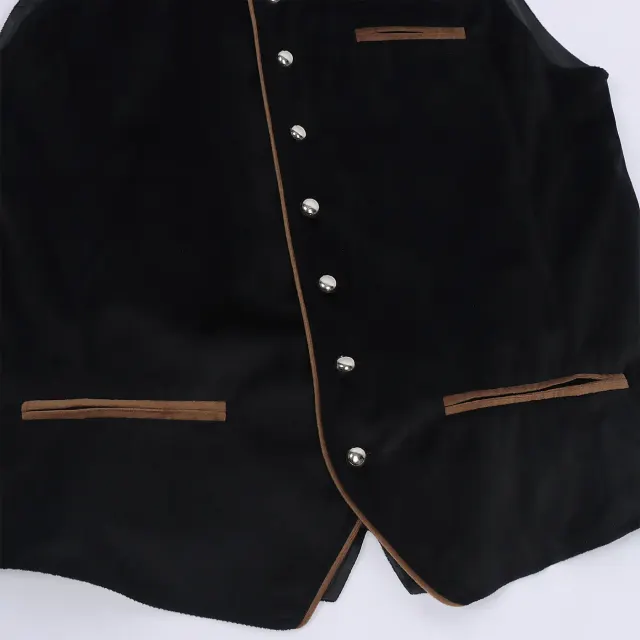 Men's Oktoberfest Bavarian Velvet Vest Cosplay Costume detail 7