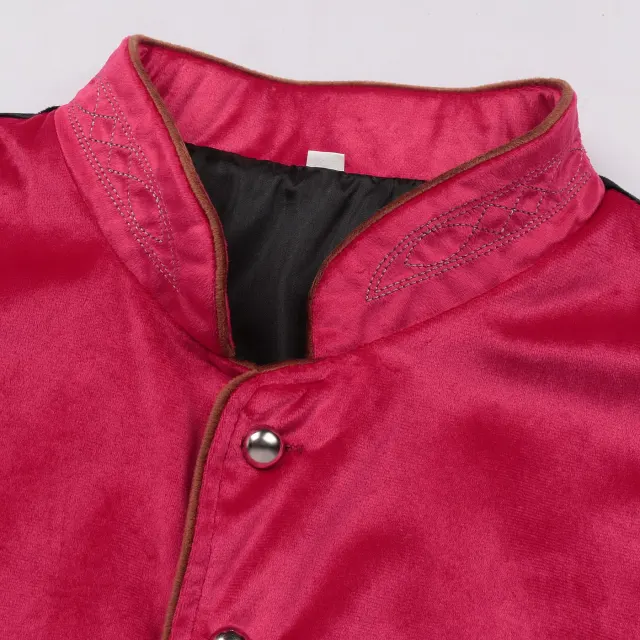 Men's Oktoberfest Bavarian Velvet Vest Cosplay Costume detail 13