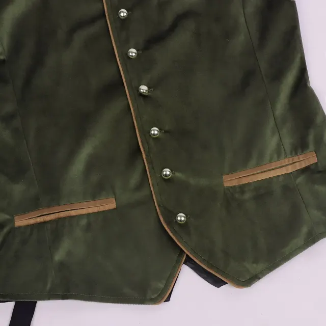 Men's Oktoberfest Bavarian Velvet Vest Cosplay Costume detail 21