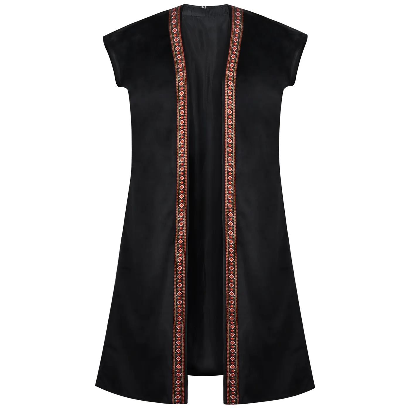 Men's Pirate Embroidered Long Vest Medieval Cosplay Costume detail 2