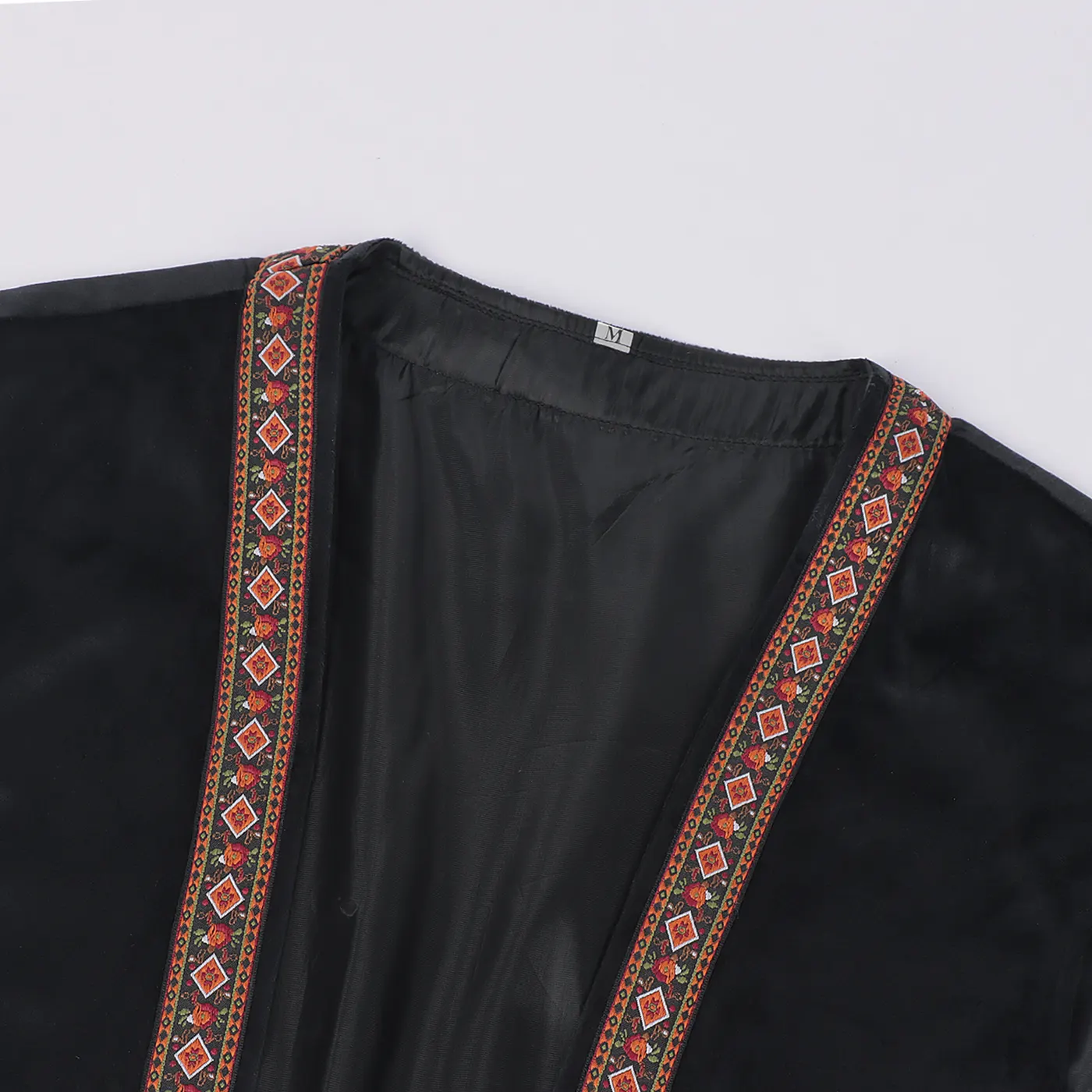 Men's Pirate Embroidered Long Vest Medieval Cosplay Costume detail 4