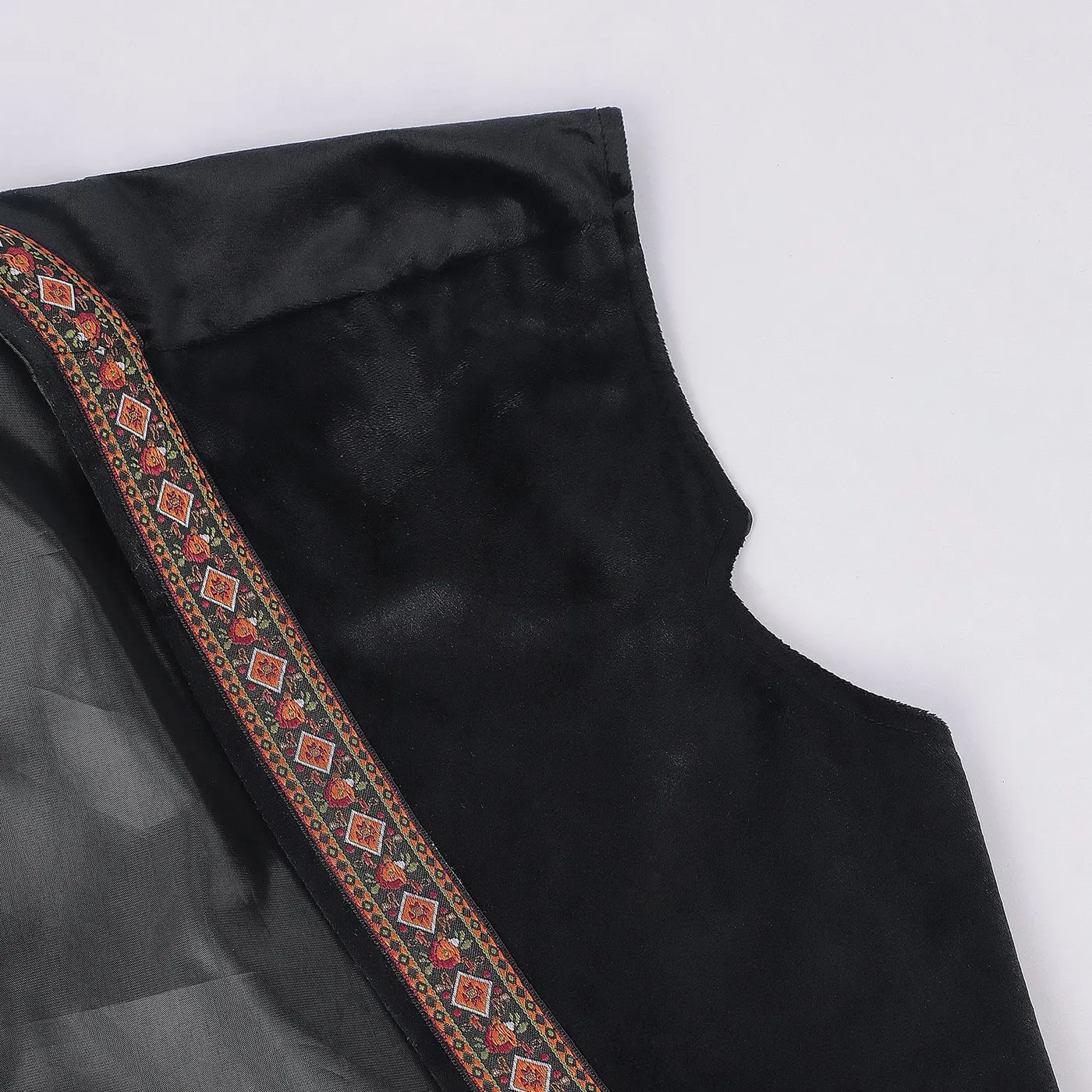 Men's Pirate Embroidered Long Vest Medieval Cosplay Costume detail 5