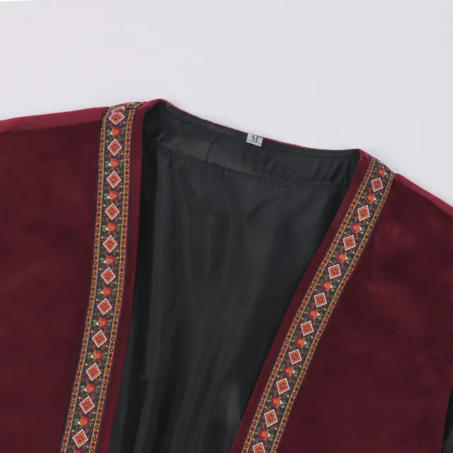 Bestickte lange Piratenweste für Herren, mittelalterliches Cosplay-Kostüm Detail 12