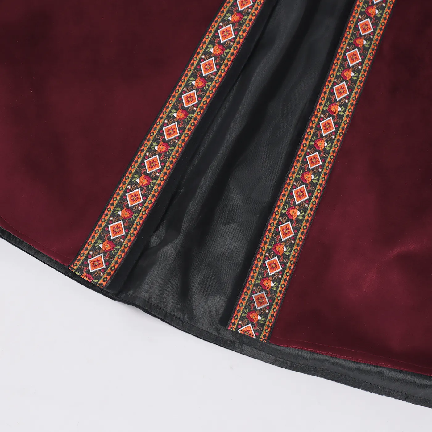 Men's Pirate Embroidered Long Vest Medieval Cosplay Costume detail 14