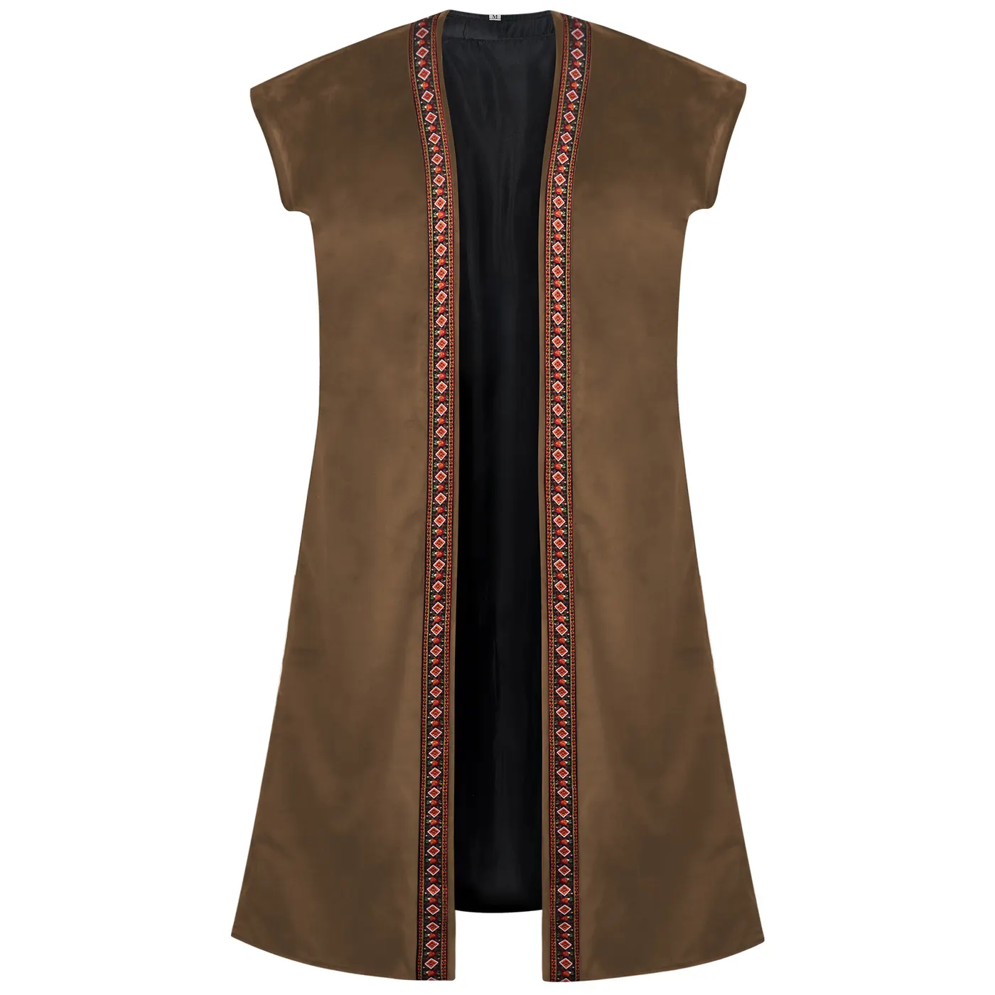 Men's Pirate Embroidered Long Vest Medieval Cosplay Costume detail 16