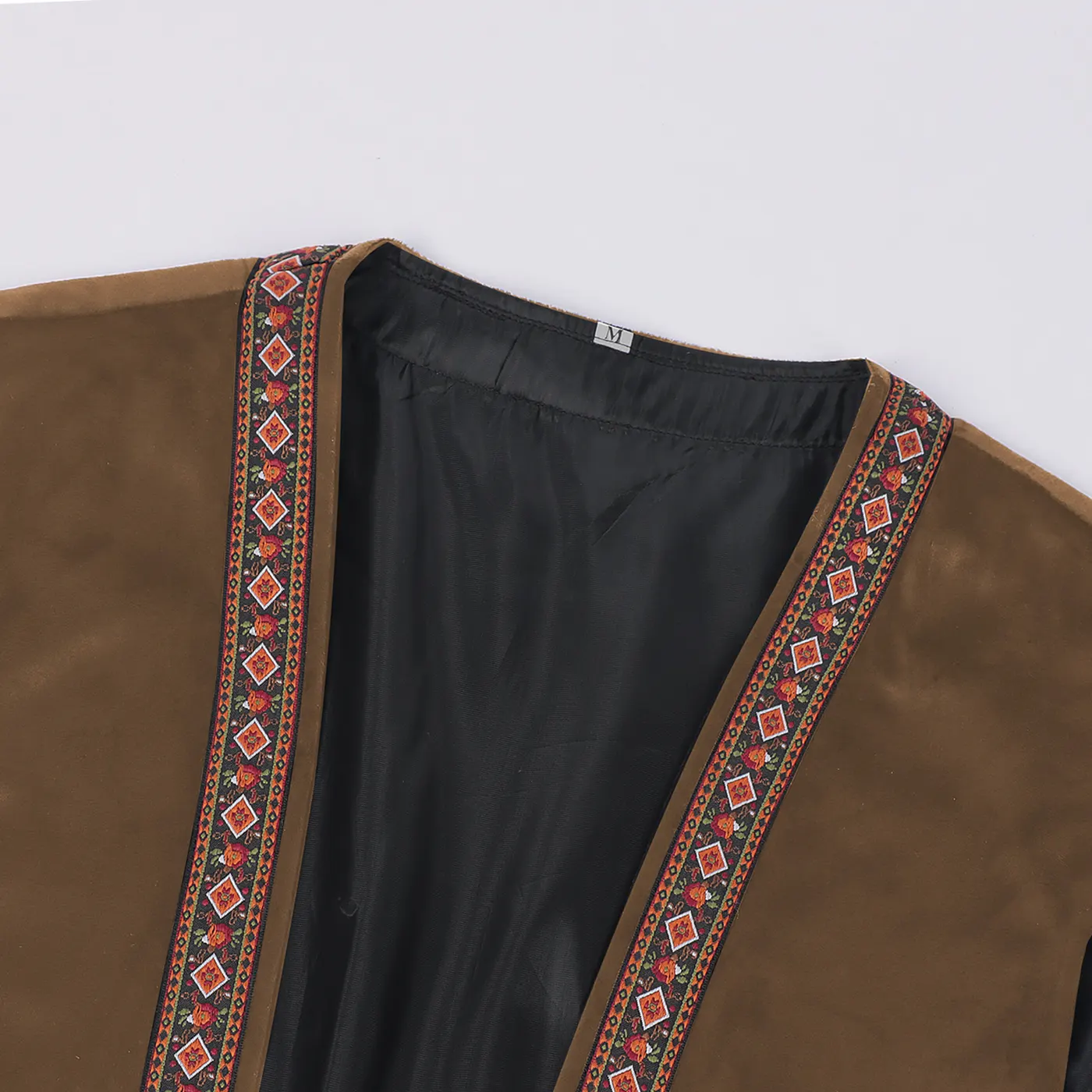 Men's Pirate Embroidered Long Vest Medieval Cosplay Costume detail 18