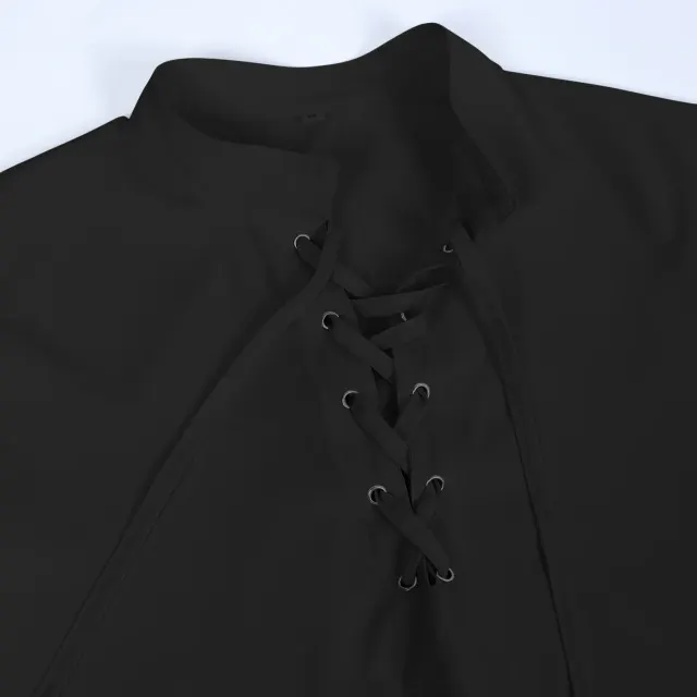 Men's Pirate Shirt and Vest Renaissance Halloween Costume Set detail 4