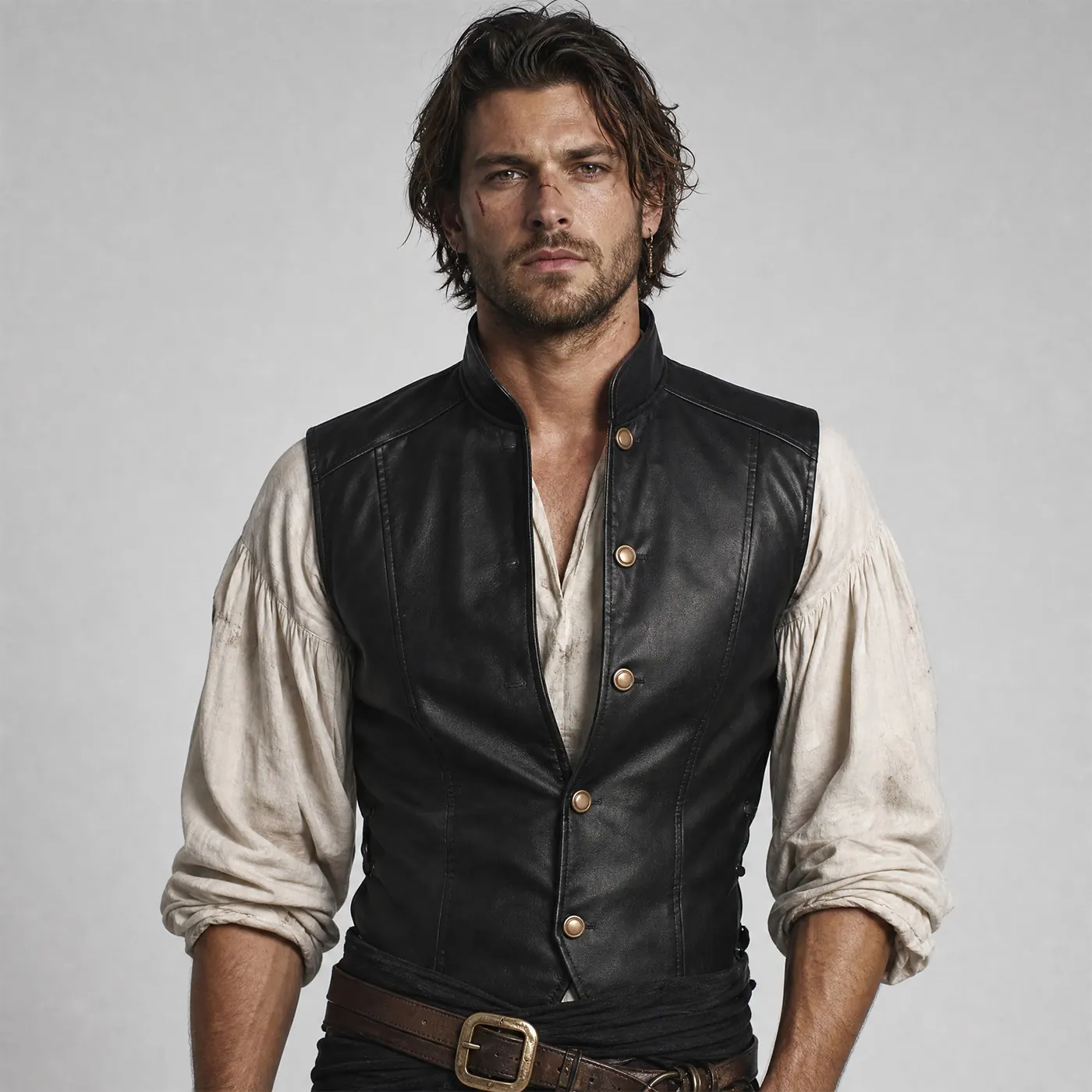 Men's Pirate Vest Set Renaissance Halloween Cosplay Costume detail 1