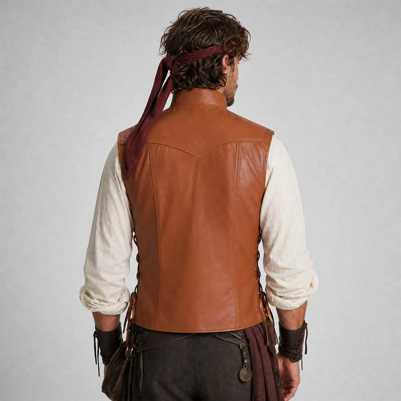 Men's Pirate Vest Set Renaissance Halloween Cosplay Costume detail 10