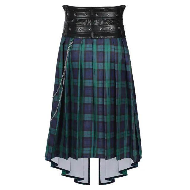 Men's Pleated Gothic Plaid Skirt for Cosplay and Stage detail 3