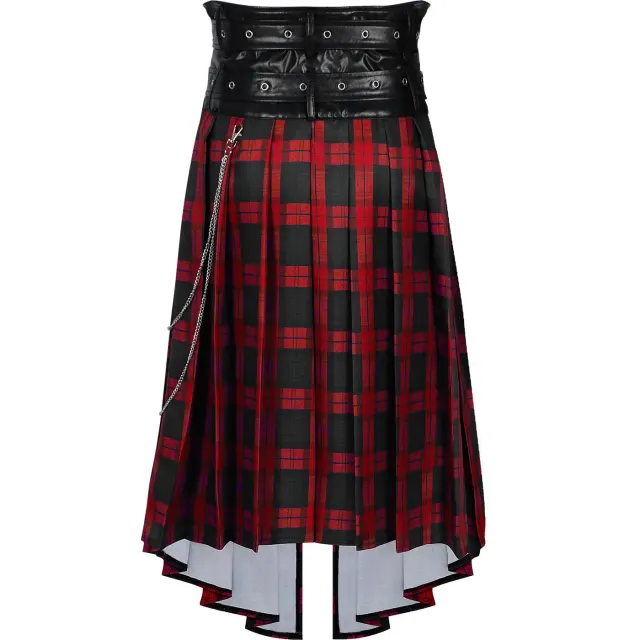 Men's Pleated Gothic Plaid Skirt for Cosplay and Stage detail 14