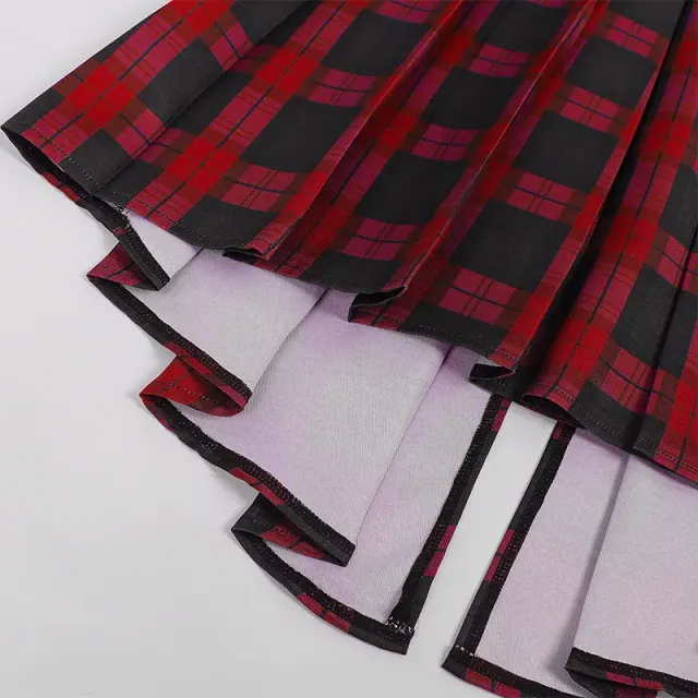 Men's Pleated Gothic Plaid Skirt for Cosplay and Stage detail 15