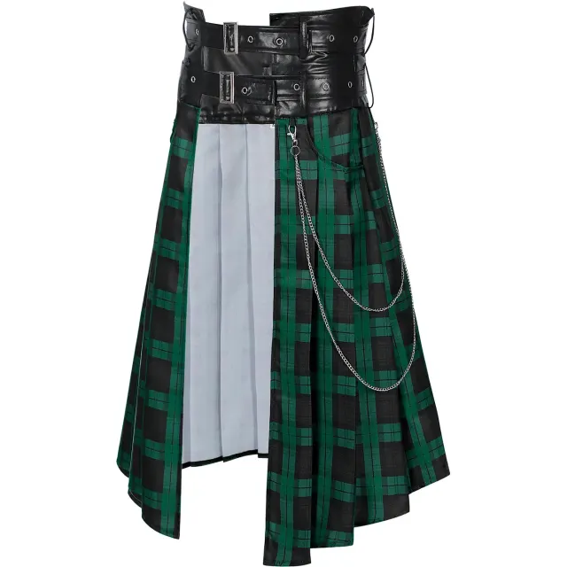 Men's Pleated Gothic Plaid Skirt for Cosplay and Stage detail 21