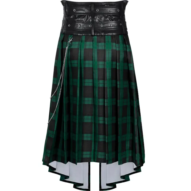 Men's Pleated Gothic Plaid Skirt for Cosplay and Stage detail 22